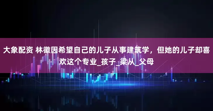 大象配资 林徽因希望自己的儿子从事建筑学，但她的儿子却喜欢这个专业_孩子_梁从_父母